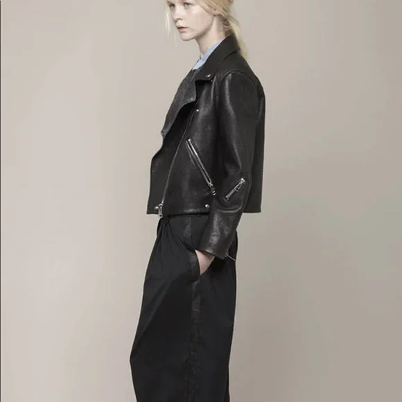 Acne Studios Black Leather Rita Jacket size 34 - Picture 10 of 15